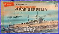 Rare 1959 Graupner 1/250 42 Balsa GRAF ZEPPELIN Aircraft Carrier Model Kit