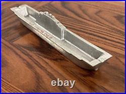 Rare Aluminum Uss Yorktown Aircraft Carrier Model Cva-10 Ashtray Navy Vintage
