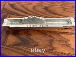 Rare Aluminum Uss Yorktown Aircraft Carrier Model Cva-10 Ashtray Navy Vintage