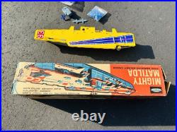 Rare! Remco Battery Operated Mighty Matilda Motorized Aircraft Carrier