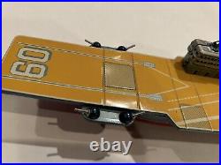 Rare Tin Toy SARATOGA # 60 US NAVY AIRCRAFT CARRIER Friction JAPAN ORIGINAL BOX