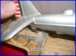 Rare hubley aircraft carrier with red and silver plane