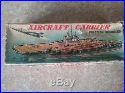 Rare japan Vintage tin Aircraft Carrier in box