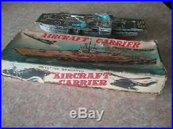 Rare japan Vintage tin Aircraft Carrier in box