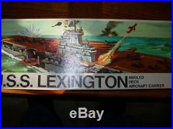 Renwal U. S. S Lexington Aircraft Carrier Only 1st Issue Kit # 607 1/500 Scale 85%