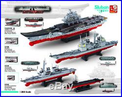 Sluban Aircraft Carrier Cruiser Destroyer Submarine Building Block Brick Toy New