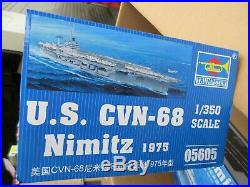 TRUMPETER 1/350th SCALE USS. NIMITZ AIRCRAFT CARRIER CVN-68 MODEL KIT #05605