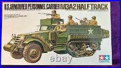 Tamiya 135 M3A2 Half Track Armoured Personnel Carrier Model Kit #35070 COMPLETE