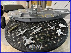 Toy Aircraft Carrier with Dye Cast Planes and Helicopters bundle