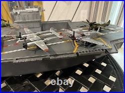 Toy Aircraft Carrier with Dye Cast Planes and Helicopters bundle