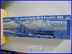 Trumpeter U. S. Aircraft Carrier Cv-13 Franklin 1944 Model Kit 1350 Scale-new