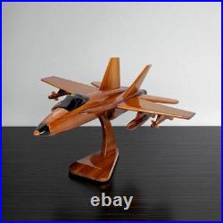 Twin-Engine Carrier Jet Handcrafted Wooden Aircraft Model Mahogany Plane
