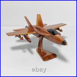 Twin-Engine Carrier Jet Handcrafted Wooden Aircraft Model Mahogany Plane