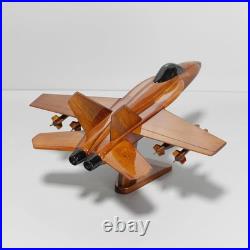 Twin-Engine Carrier Jet Handcrafted Wooden Aircraft Model Mahogany Plane