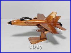 Twin-Engine Carrier Jet Handcrafted Wooden Aircraft Model Mahogany Plane