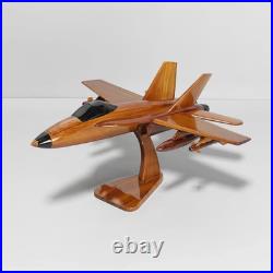 Twin-Engine Carrier Jet Handcrafted Wooden Aircraft Model Mahogany Plane