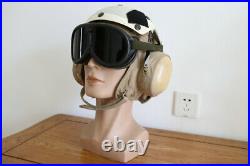 U. S. NAVY Aircraft Carrier Flight Deck Crewman's Protection Helmet + Goggles