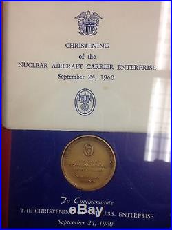 U. S. Navy 1st Nuclear Aircraft carrier Enterprise Original Christening Coin Rare
