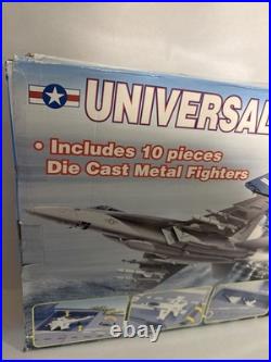 UNIVERSAL US AIRCRAFT CARRIER With 10 Die Cast Planes RARE Read Description