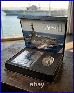 USN USS Midway CV-41 Aircraft Carrier Ship Bronze Propeller Plane Skin Bag Tag