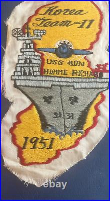 USS Bonhomme Richard 1951 Korea Theater Made Jacket Patch 1951 Aircraft Carrier