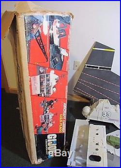 USS FLAGG GI Joe AIRCRAFT CARRIER Near Complete with BOX 1985 Action Figure Toy