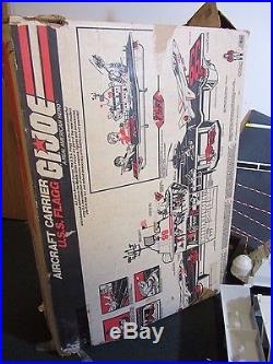 USS FLAGG GI Joe AIRCRAFT CARRIER Near Complete with BOX 1985 Action Figure Toy