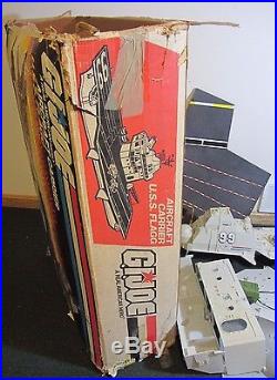 USS FLAGG GI Joe AIRCRAFT CARRIER Near Complete with BOX 1985 Action Figure Toy