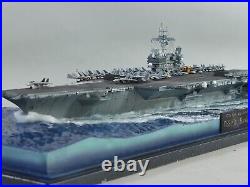 USS Kitty Hawk CV-63 Aircraft Carrier Model Assembled Built Diorama 1/700 Scale