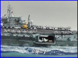 USS Kitty Hawk CV-63 Aircraft Carrier Model Assembled Built Diorama 1/700 Scale