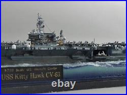 USS Kitty Hawk CV-63 Aircraft Carrier Model Assembled Built Diorama 1/700 Scale