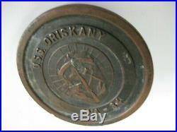 USS Oriskany (CV-34) Aircraft Carrier Bronze Emblem 1952 Korean Vietnam Wars EXC