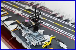 USS Saratoga CV-60 Aircraft Carrier Model, Scale Model, Mahogany, Forrestal Class