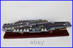 USS Saratoga CV-60 Aircraft Carrier Model, Scale Model, Mahogany, Forrestal Class