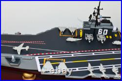 USS Saratoga CV-60 Aircraft Carrier Model, Scale Model, Mahogany, Forrestal Class