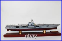 USS Saratoga CV-60 Aircraft Carrier Model, Scale Model, Mahogany, Forrestal Class