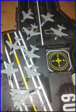 USS Saratoga G. I. JOE Aircraft Carrier with 9 Planes Rolls. Helis & Sounds WORKS