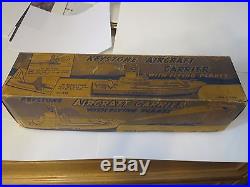 (VERY RARE) 1940s KEYSTONE WOODEN U. S. AIRCRAFT CARRIER # C-12 BOX #219