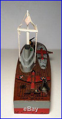 VINTAGE 1940 WOODEN KEYSTONE AIRCRAFT CARRIER # 219 with Box Boat Battleship