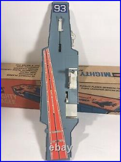 VINTAGE REMCO MIGHTY MAGEE NAVY AIRCRAFT CARRIER SHIP TOY 1963 With Box-See Photos