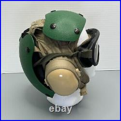 VTG US Navy Aircraft Carrier Flight Deck Crewmans Helmet USN Green HGU-25 NAMED