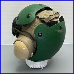 VTG US Navy Aircraft Carrier Flight Deck Crewmans Helmet USN Green HGU-25 NAMED