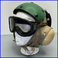 VTG US Navy Aircraft Carrier Flight Deck Crewmans Helmet USN Green HGU-25 NAMED