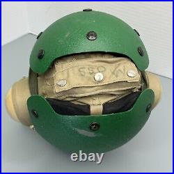 VTG US Navy Aircraft Carrier Flight Deck Crewmans Helmet USN Green HGU-25 NAMED