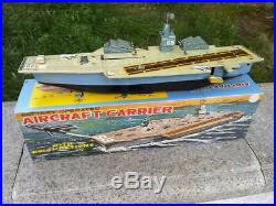 Very Rare Vintage Battery Operated Marx Aircraft Carrier Great Condition