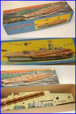 Very Rare Vintage Battery Operated Marx Aircraft Carrier Great Condition