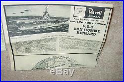 Vintage 1960 Revell Uss Bon Homme Richard Aircraft Carrier Ship Model Unbuilt