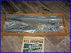 Vintage 1961 Aurora USS ENTERPRISE Nuclear Powered Aircraft Carrier 3' Model Kit