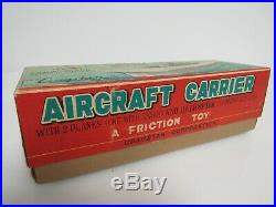 Vintage Cragstan Japan Tin Friction Aircraft Carrier 9 MIB Nice SB491