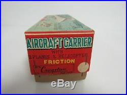 Vintage Cragstan Japan Tin Friction Aircraft Carrier 9 MIB Nice SB491
